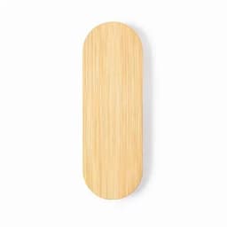 A wooden serving board with a smooth, natural finish and oval shape. It has subtle grain patterns.