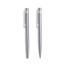 A set of sleek silver pens, featuring a polished finish and clip design. Ideal for professional use or gifting.