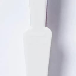 A drink bottle in glossy white with a tapered design and a logo on the side.