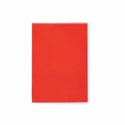 A red folder with a smooth surface, featuring a simple design and no visible logos or branding.