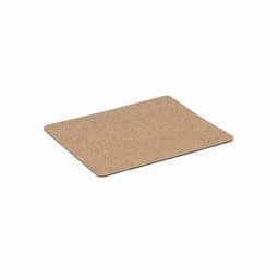 A cork mat in a natural brown colour with a slightly textured surface, featuring rounded edges.