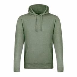 A green hoodie featuring a drawstring, front pocket, and long sleeves, with no visible branding.