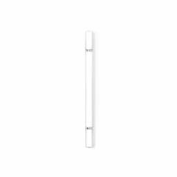A drink bottle in sleek white with silver accents and a simple design, featuring a logo.