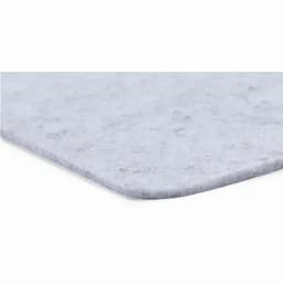 A light grey mat with a textured surface and rounded edges, featuring a subtle sparkle. Logo present.