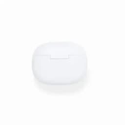A white compact case with a smooth finish, featuring a simple closure and rounded edges.