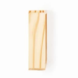 A wooden block with a smooth finish, featuring light beige and honey-toned wood grains. It has a simple, rectangular shape.