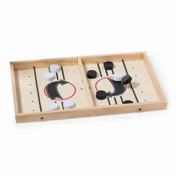 A game board featuring black and white pieces in a wooden tray, with red circles and lined sections for play.