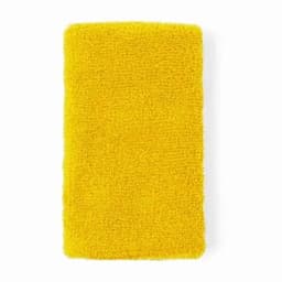 A cleaning cloth in bright yellow, featuring a textured surface. It has a rectangular shape and a soft finish.