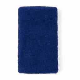 A navy blue rectangular microfiber cloth with a soft, fluffy texture, featuring no visible branding.