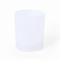 A drink bottle in a frosted white finish with a simple design and a logo on the front.