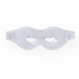 A transparent gel eye mask with two openings for the eyes, featuring a flexible design.
