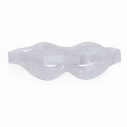 A white eye mask with a smooth texture and a strap for securing it in place.