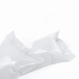 A transparent plastic packaging featuring crumpled areas, showcasing a glossy, smooth surface.