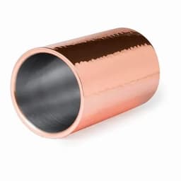 A drink bottle in a sleek copper finish with a smooth metallic interior and a simple cylindrical design.