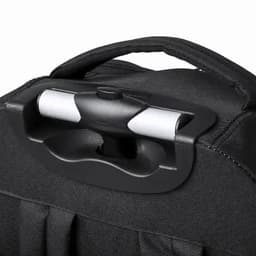 A black carry bag featuring a sturdy handle and multiple compartments for easy organisation.