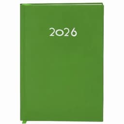 A green planner for the year 2026, featuring a simple design with the year printed in white.
