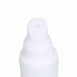 A drink bottle in a sleek white design, featuring a curved nozzle and a smooth body.
