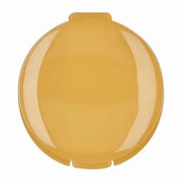 A drink bottle lid in a bright yellow colour, featuring a smooth finish and rounded shape.