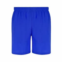 A pair of blue shorts with an elastic waistband and a lightweight fabric. It features a simple design without detailing.