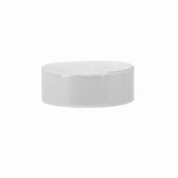 A white drink bottle with a smooth surface and a rounded shape. It features a branding logo.
