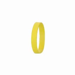 A yellow, flat, circular band with a smooth surface and no visible logos.