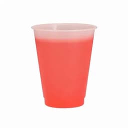 A drink bottle in a transparent pink hue, featuring a simple design and topped with a light-coloured lid.