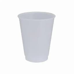 A drink bottle in a plain white design, featuring a slight taper at the base and a smooth surface.