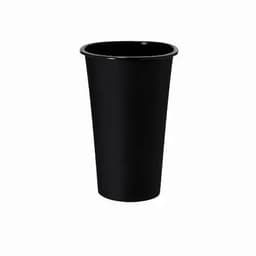 A drink bottle in black plastic with a simple design and a smooth finish. Features a logo on the surface.