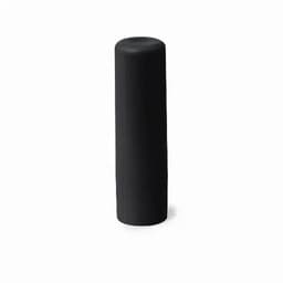 A drink bottle in a sleek, matte black design with a cylindrical shape and a logo on the side.