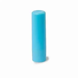 A drink bottle in a vibrant blue colour, featuring a smooth cylindrical design and a logo.