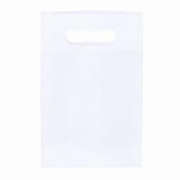 A white miscellaneous bag with a handle, featuring a simple design and no additional branding.