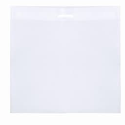 A clear plastic folder with a hole for easy carrying. The folder is completely transparent with a smooth finish.