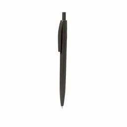 A black pen with a sleek design and a retractable tip, featuring a simple clip for attachment.
