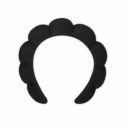 A headband with a scalloped design in black, featuring multiple rounded sections. It has no logos or text.