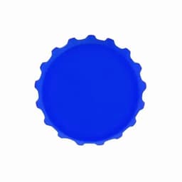 A blue cap with a ridged edge, designed for sealing bottles. Suitable for various bottle types.