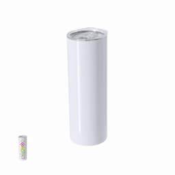 A drink bottle in sleek white with a silver lid, featuring a logo on the side.