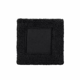 A square black cloth with a textured surface and a smooth patch in the centre. It features a logo.