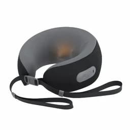 A sleep mask featuring a soft black exterior and grey interior, with built-in speakers and an adjustable strap.