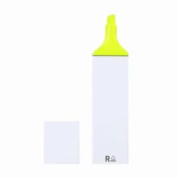A drink bottle in white with a bright yellow lid, featuring a logo on the base.