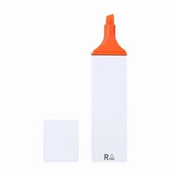 A drink bottle with a white body and an orange cap, featuring a logo on the side.