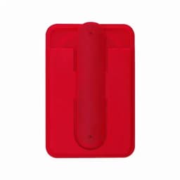 A red drink bottle with a sleek design, featuring a central cap and a logo on its surface.