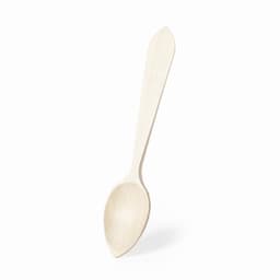 A wooden spoon with a long handle and rounded bowl, featuring a light, natural colour.