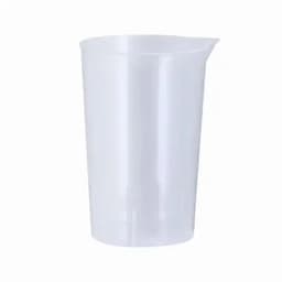 A transparent, plastic jug with a spout, designed for pouring liquids. It has a simple, unbranded appearance.
