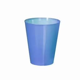 A drink bottle in a gradient of light blue to deep blue, featuring a smooth, glossy finish and a rounded shape.