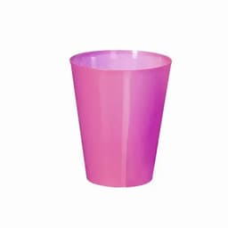 A pink drink bottle with a smooth surface and a simple design. It features a logo on its side.