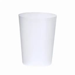 A drink bottle in a translucent white colour with a simple cylindrical design and no visible markings.