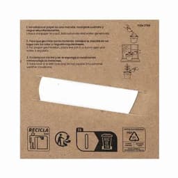 A seed paper packaging with instructions, featuring a brown cardboard background and a white seed paper insert.