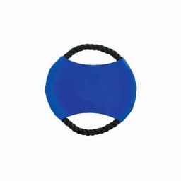 A blue swim training aid with a black rope handle. The product features a smooth surface and ergonomic design.