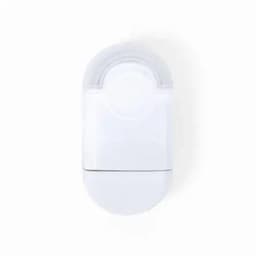 A drink bottle in white with a simple design and a rounded cap, featuring a logo.
