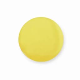 A round, bright yellow promotional product, featuring a smooth surface and a shiny finish.